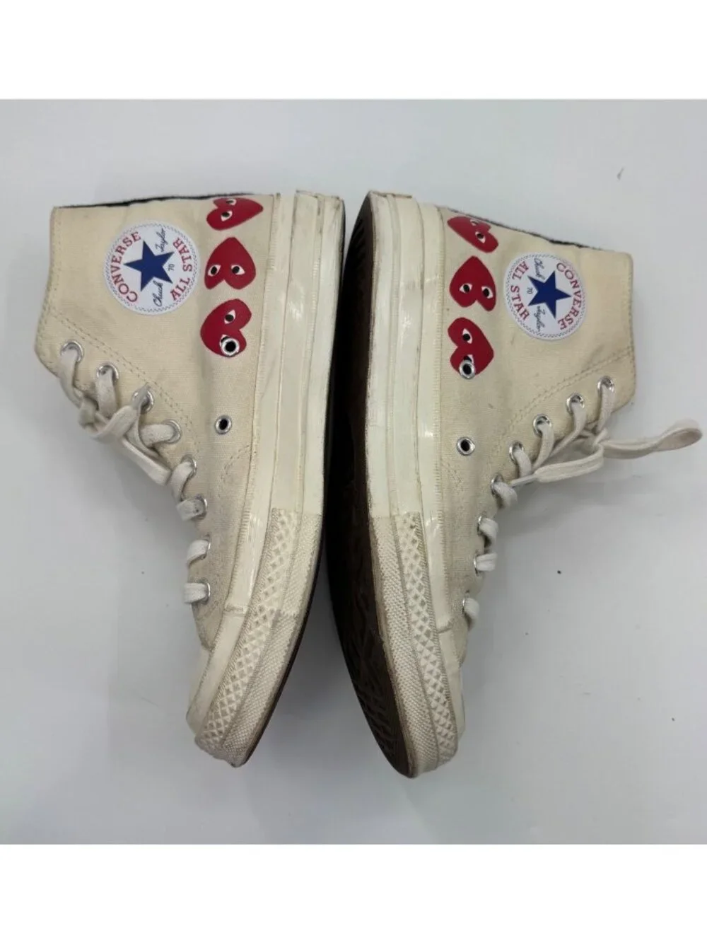 Converse Chuck Taylor All Star High Top CDG Play Red Heart Sneakers M 5 W 7